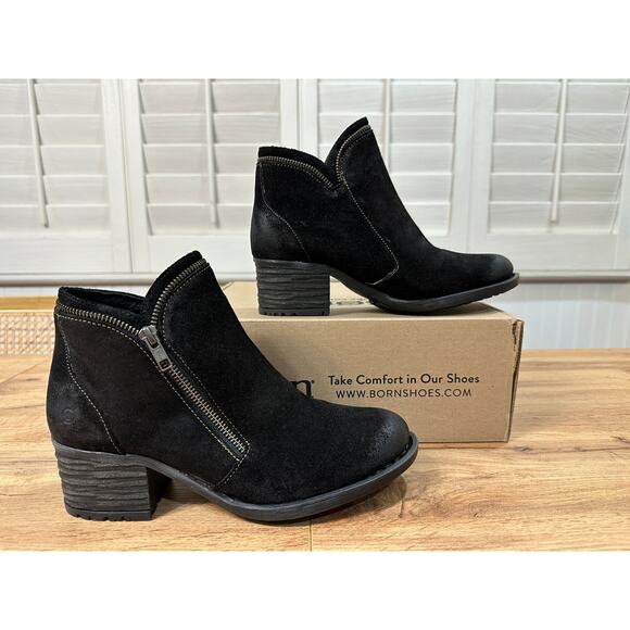 Born Women's Montaro II Boot Black Suede Leather Size 9 US 39/40 EU NIB Comfy - Picture 2 of 13